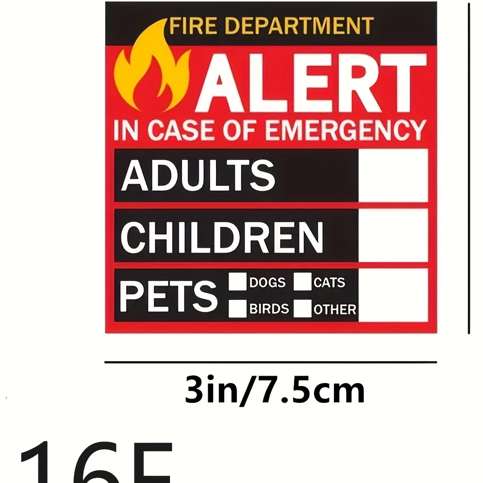 5pcs Pegatinas Seguridad Alarma Mascotas Rescate Incendios: - Temu