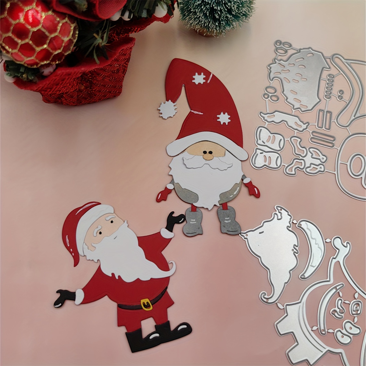 Christmas Santa Metal Cutting Dies For Card Making Diy - Temu