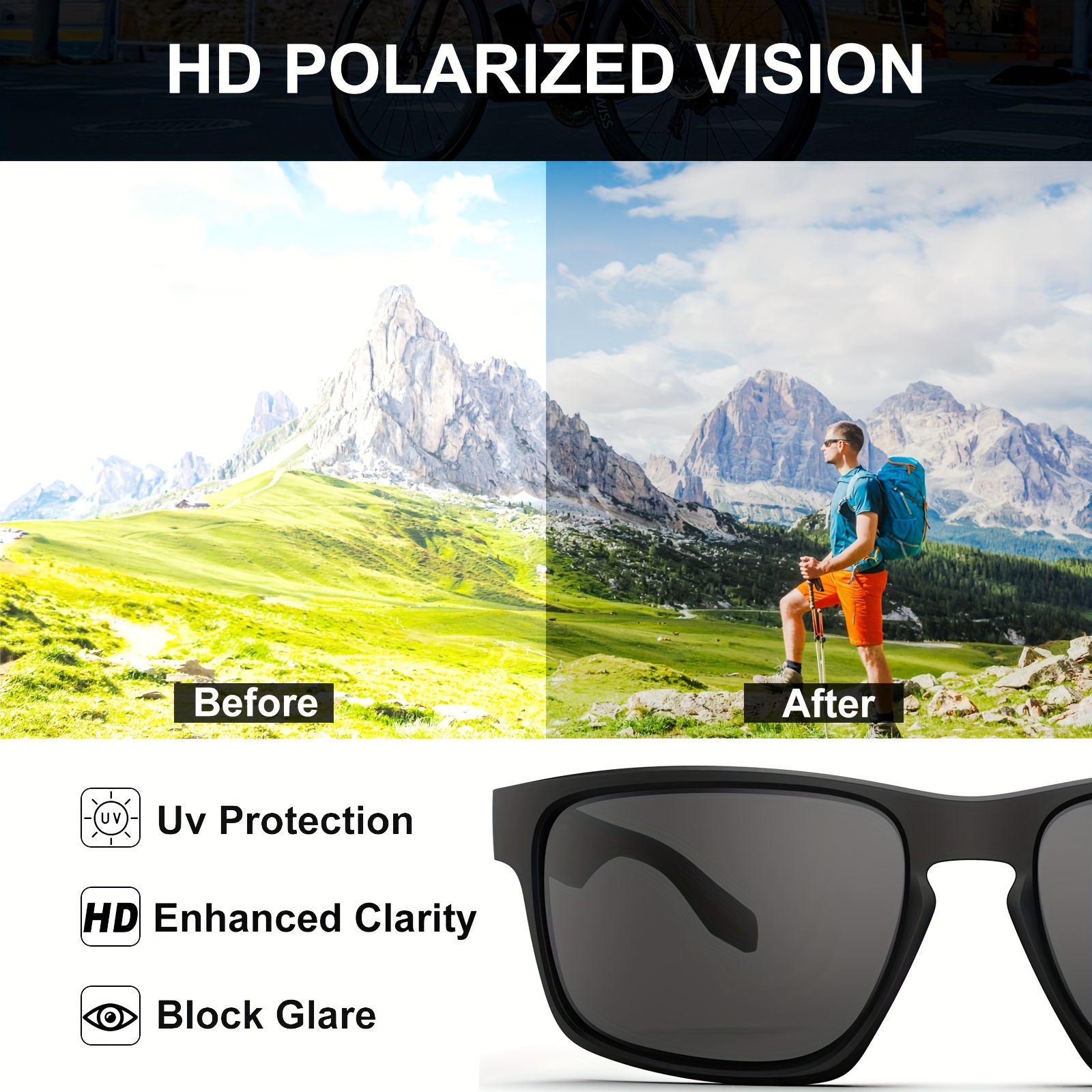 Polarized Sports Sunglasses for Men & Women UV Protection