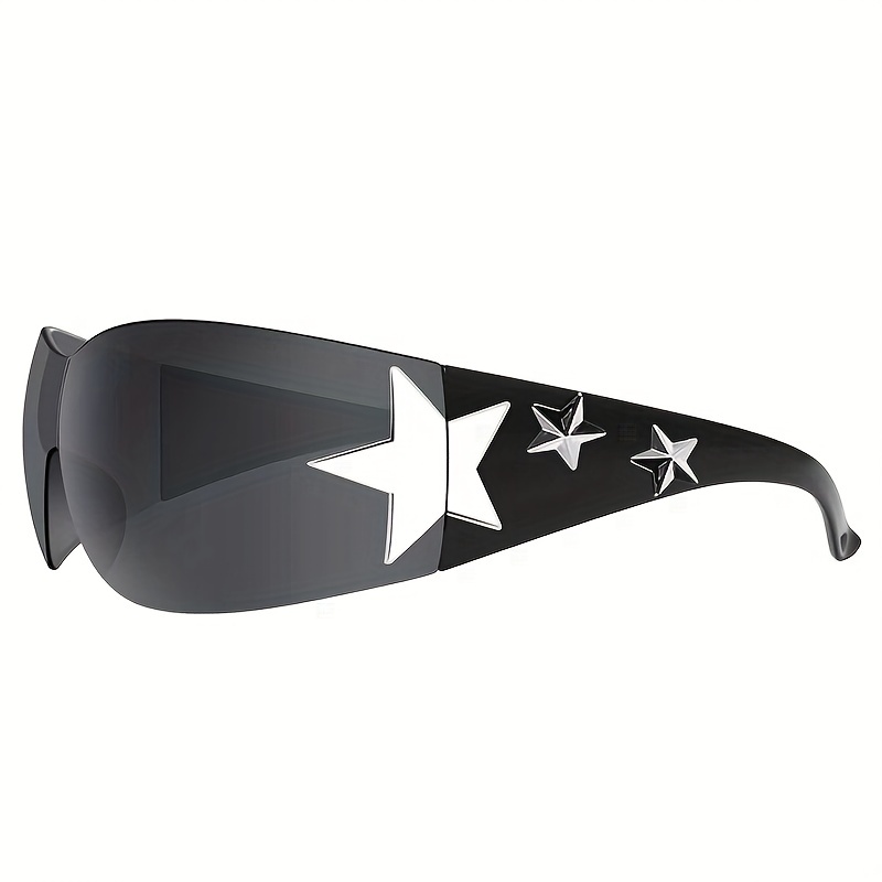 Y2K Oversized Frameless Shield Wrap Around Sunglasses