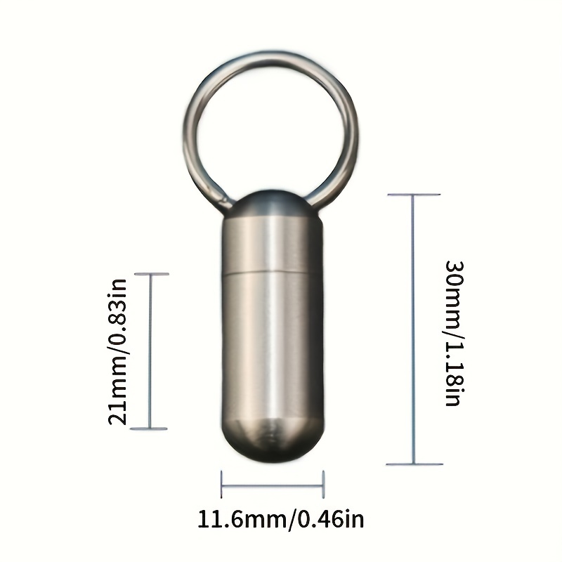 Waterproof Pill Bottle Aluminum, 8pcs Outdoor Capsule Keychain