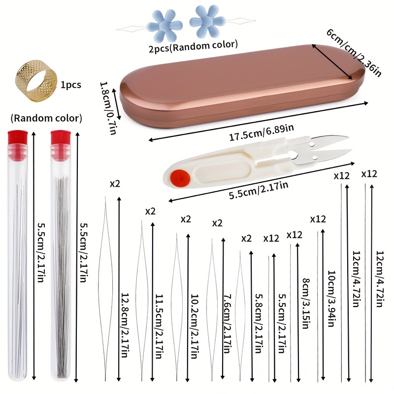 Beading Needles Set Include Long Straight Beading Thread - Temu