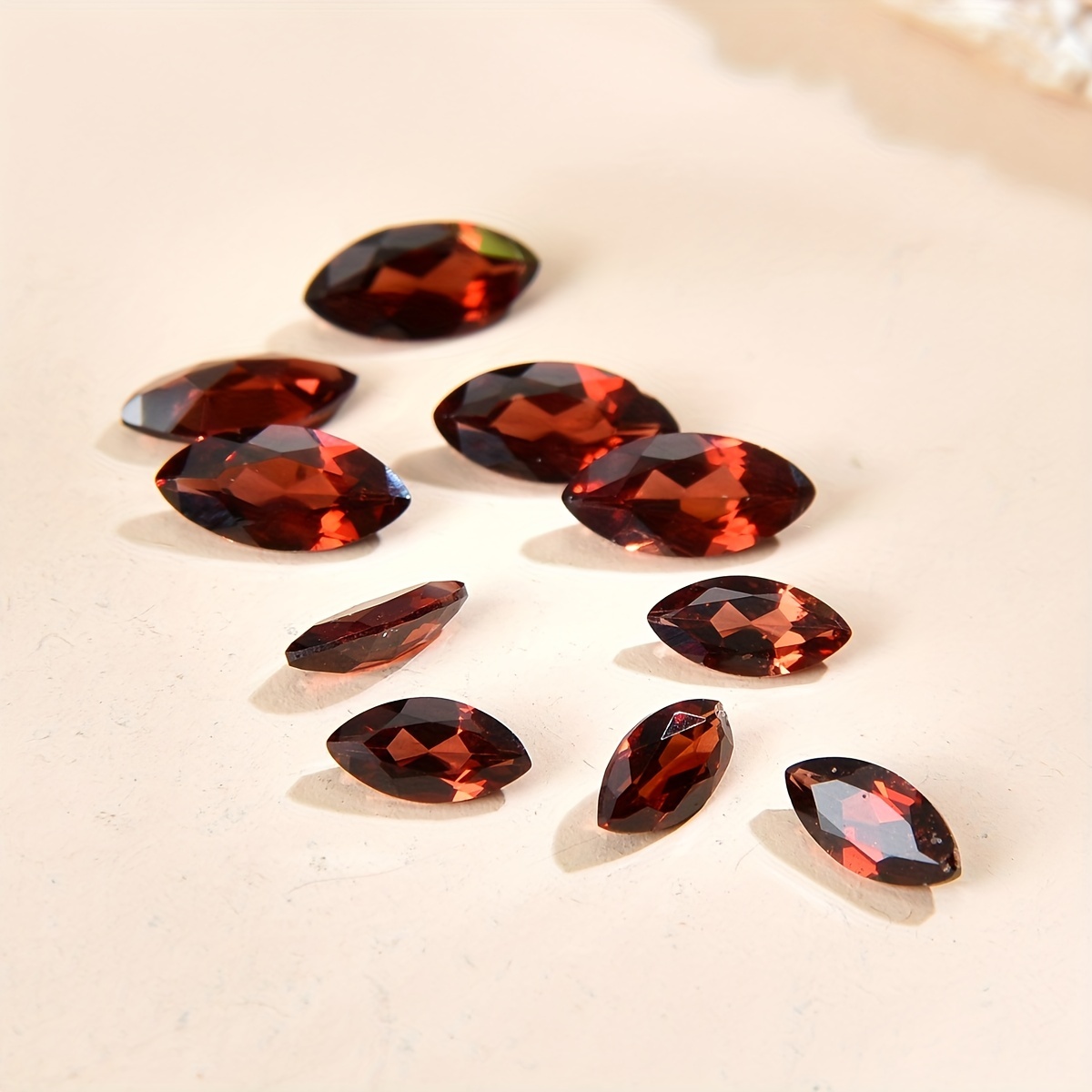 High-end Garnet & Ruby Marquise Ring Surface Loose Beads