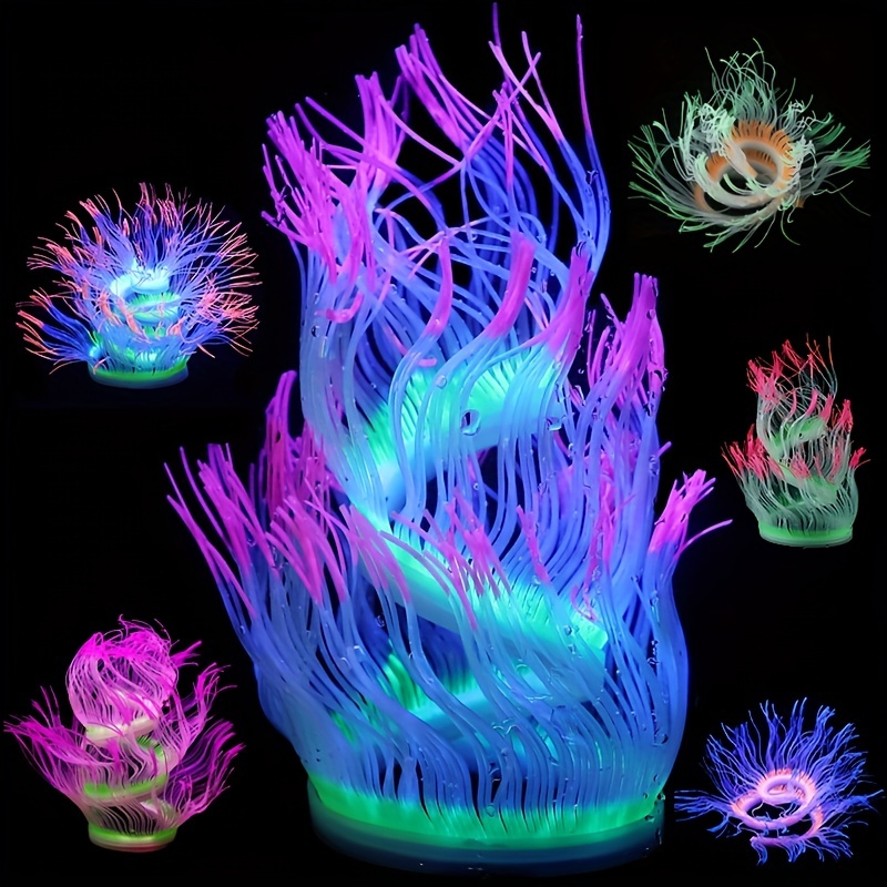 Vibrant Glow Corals And Plants Soft Silicone Flowers For - Temu
