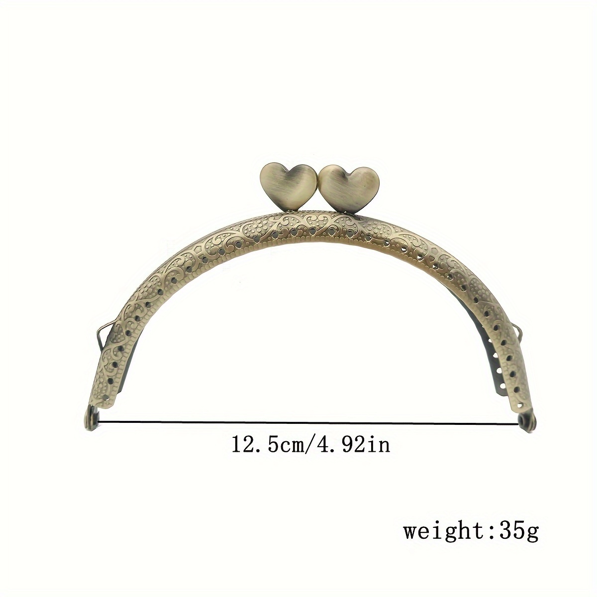8.5/0.5/12.5cm Half Round Embossed Needle Hole Heart-shaped , Handmade Bag Hardware Additions
