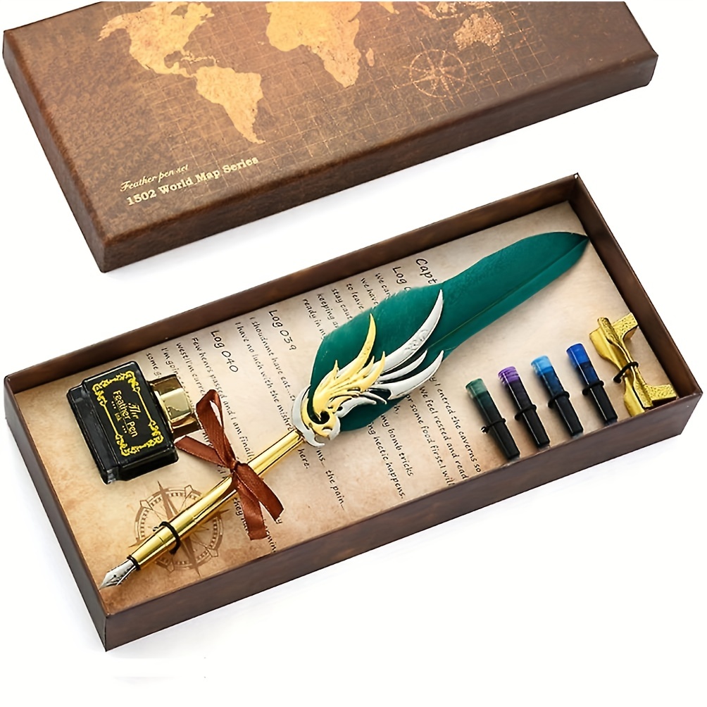 Calligraphy Set, UBEART Calligraphy Kit Include Antique Feather Pen
