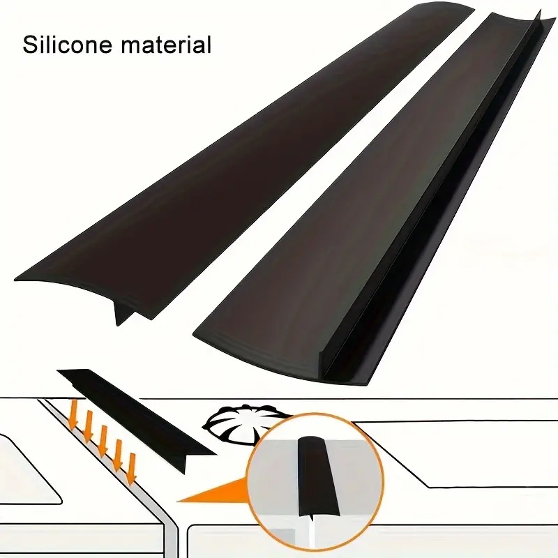 Kitchen Silicone Stove Counter Gap Cover, 25 inch Long & Extra Wide Stove  Gap Filler Range Strips 2pcs,Between Oven and Countertop Dishwasher
