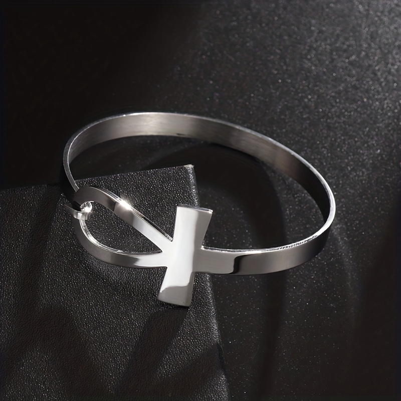 Stainless Steel Cross Bangle - Party Rock Bangle for Men and Women
