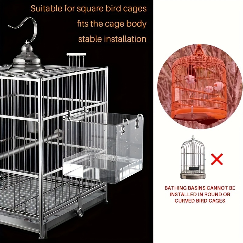 Bain d'oiseau pour cage, boîte de bain d'oiseau d'animal de