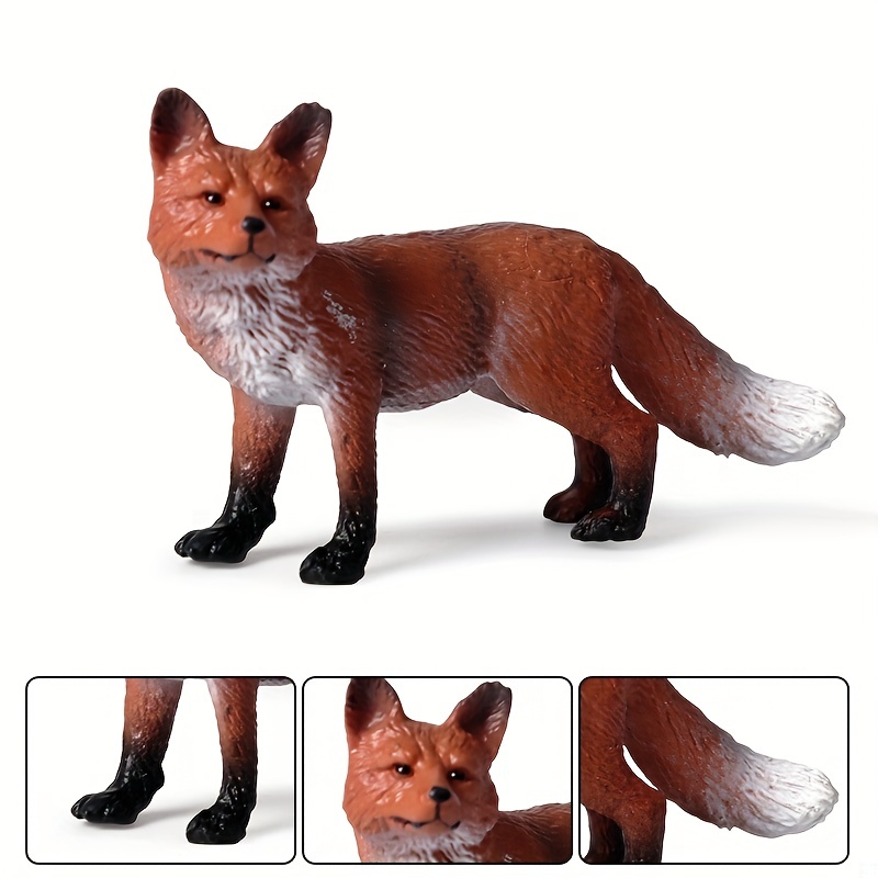 8 Pieces Fox Animal Toy Figures Set Realistic Arctic Fox Red Foxes Animal  Figures Jungle Animal Fox Playset Cake Topper Party Favors Educational Toy
