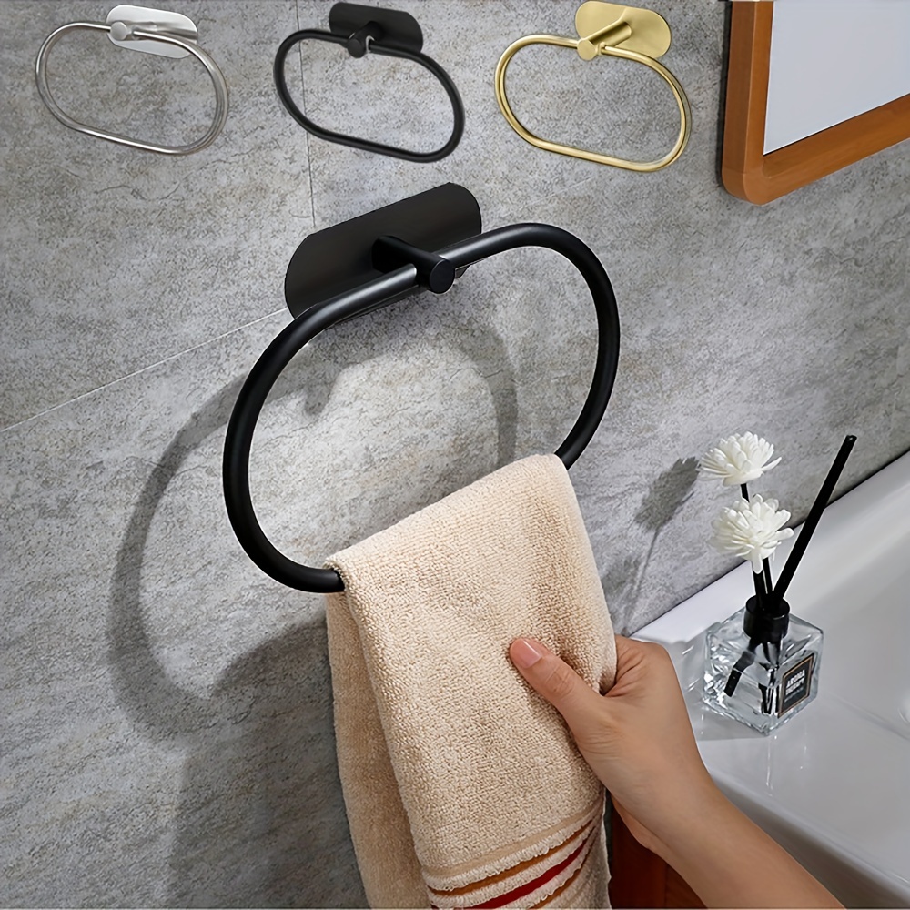 Self Adhesive Bathroom Towel Rack, Wall Mounted Towel Bar, Stainless Steel  Towel Holder Without Drilling, Bathroom Accessories - Temu