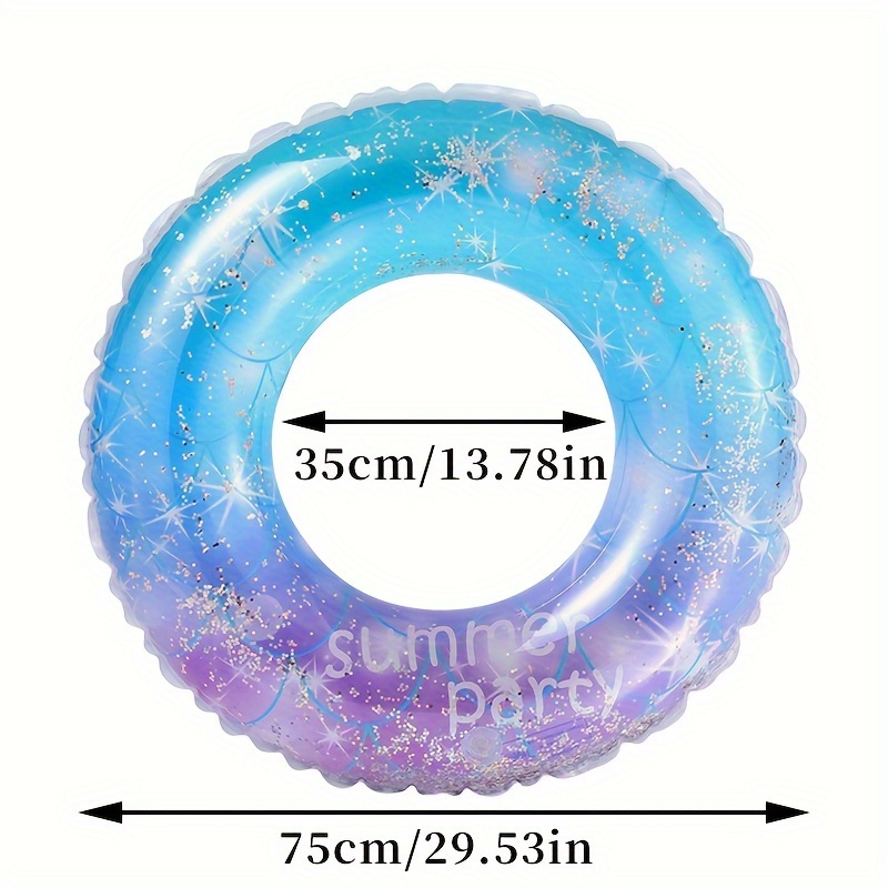 Mermaid Gradient Human Swimming Ring with Sequins