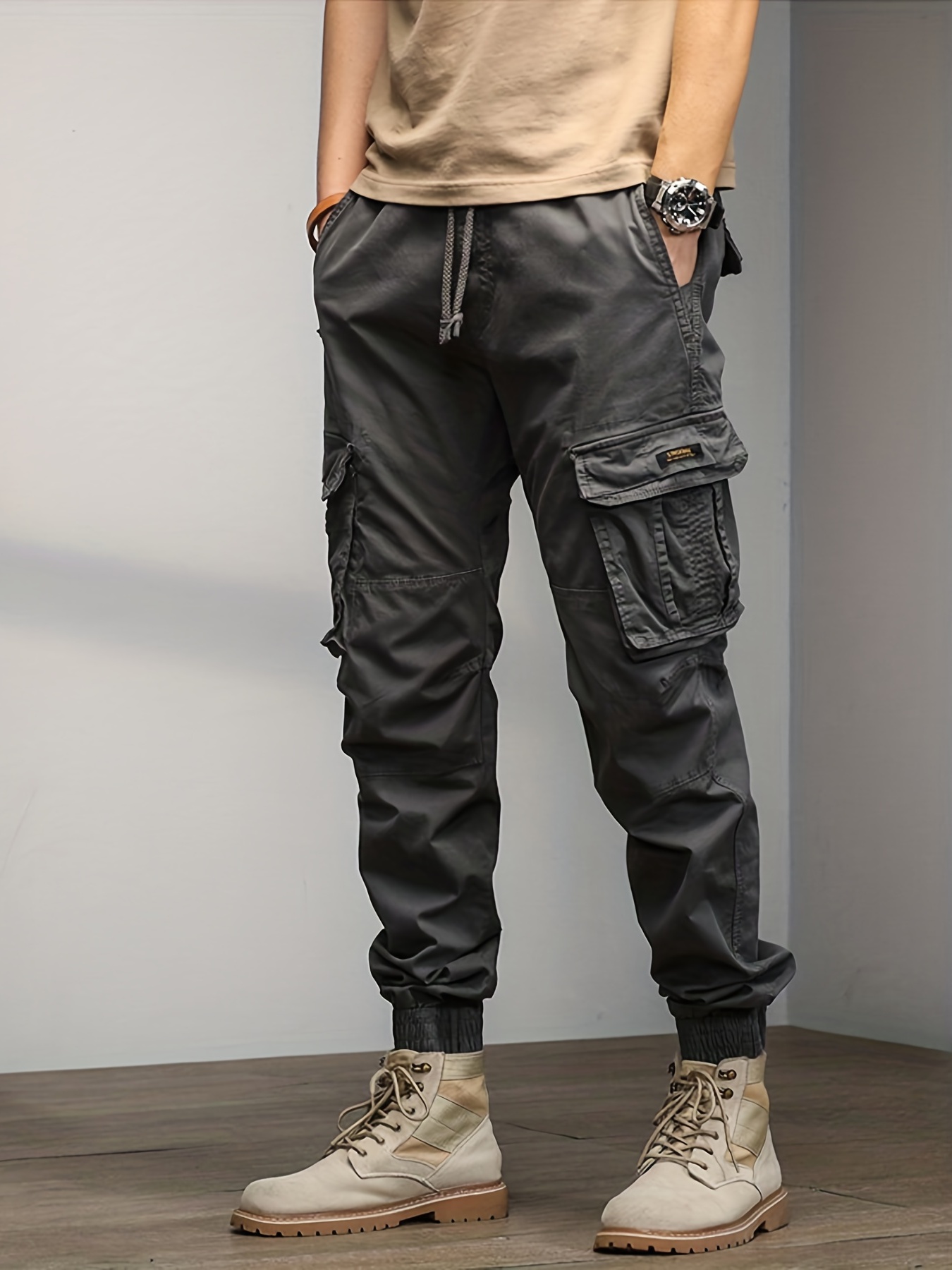 Green 6 Pocket Men's Cargo Cotton Pant , versatile and stylish