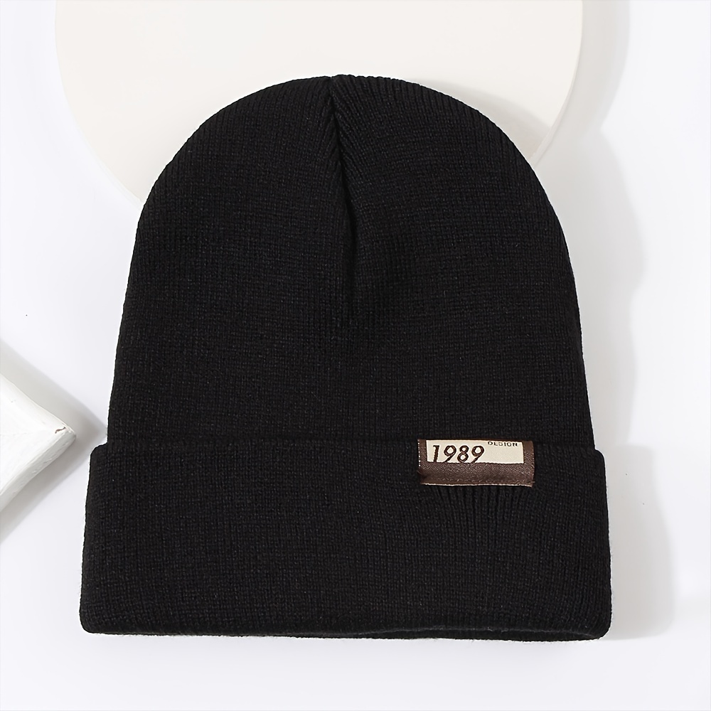 1989 Patch Basic Beanie Classic Solid Color Knit Hats - Temu