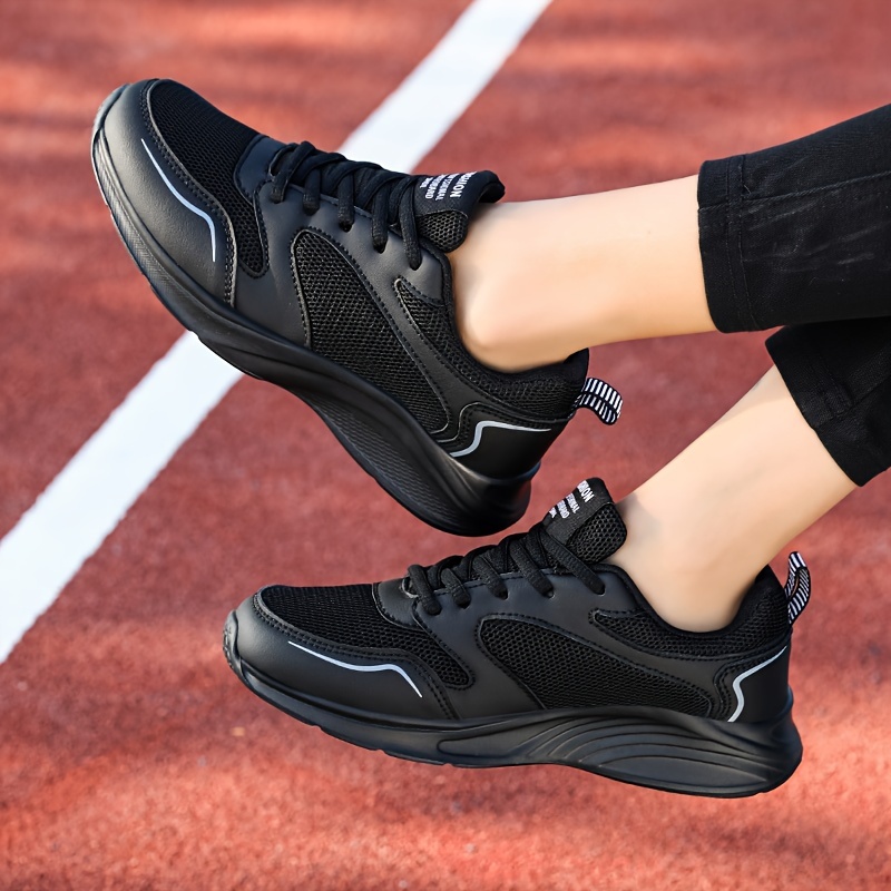 Zapatillas Negras Gruesas Mujer Zapatillas Deportivas - Temu
