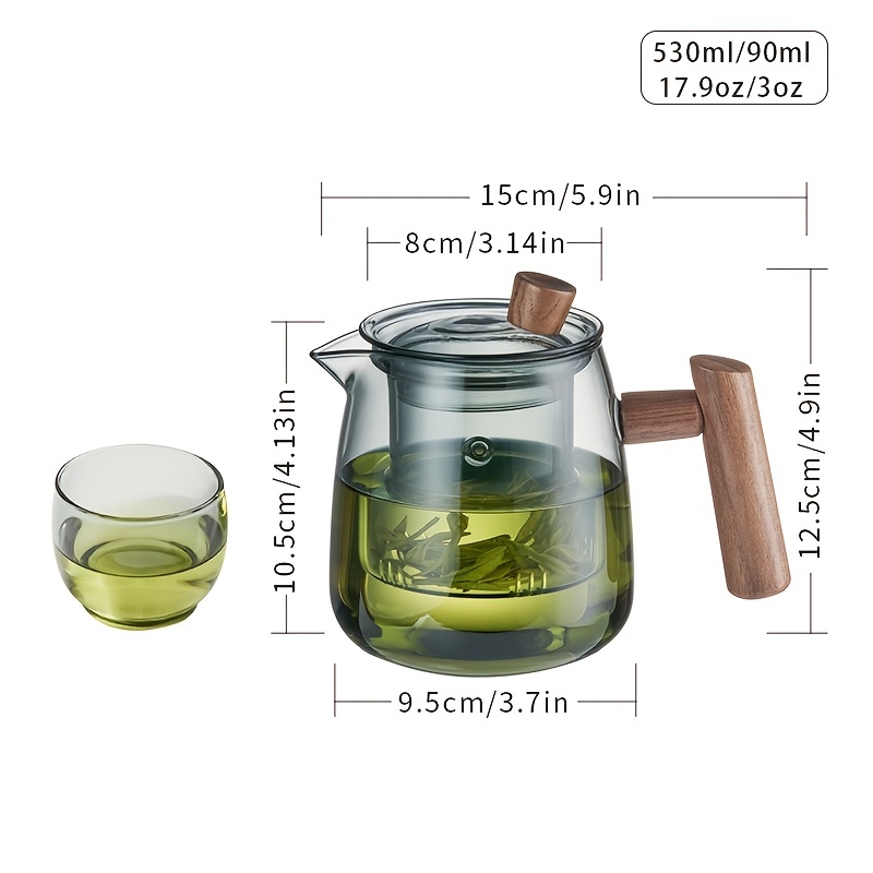 Glass Teapot With Vertical Stripes Clear Tea Kettle With - Temu