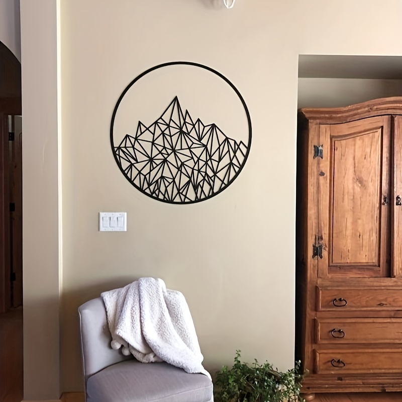 1pc Mountain Metal Wall Decor, Sculpture Black Metal Wall Art, Dining Room  Wall Hanging, Living Room Bedroom Cafe Bar Office Hanging Decor