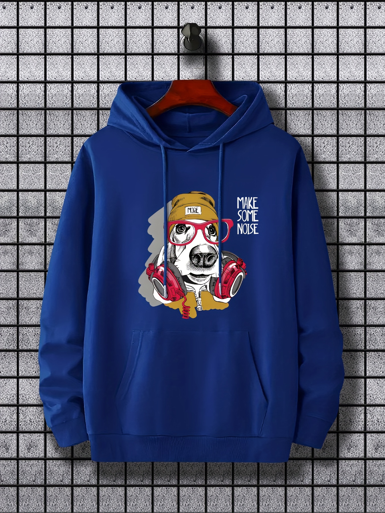 Make Noise Dog Pattern Men's Trendy Comfy Hoodie Casual - Temu Australia
