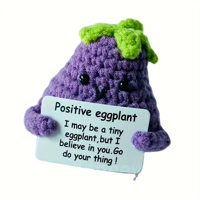 Funny Positive Potato Cute Wool Knitting Doll With Positive Card Potato  DoWE