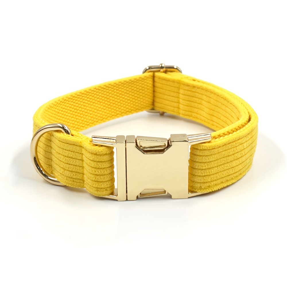 Personalized Corduroy Dog Collar with DIY Engraved Name