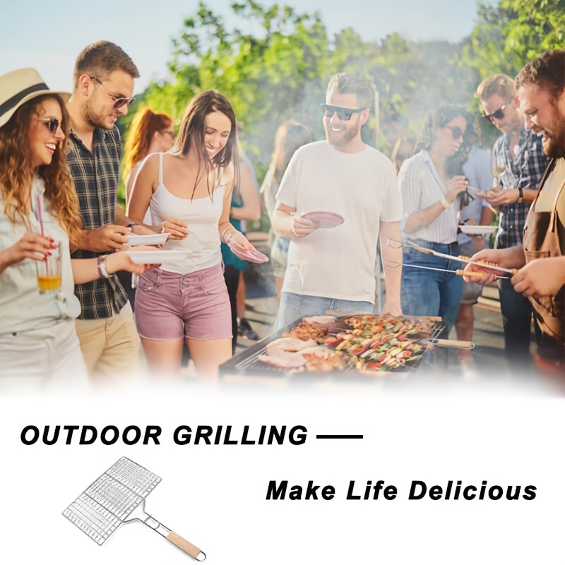 Grill Basket Grill Accessories Bbq Grilling Basket Folding Grilling Baskets  Portable Outdoor Camping Bbq Rack For Fish Shrimp, Vegetables Barbeque  Griller Gift, Gifts For Father, Dad, Husband - Temu