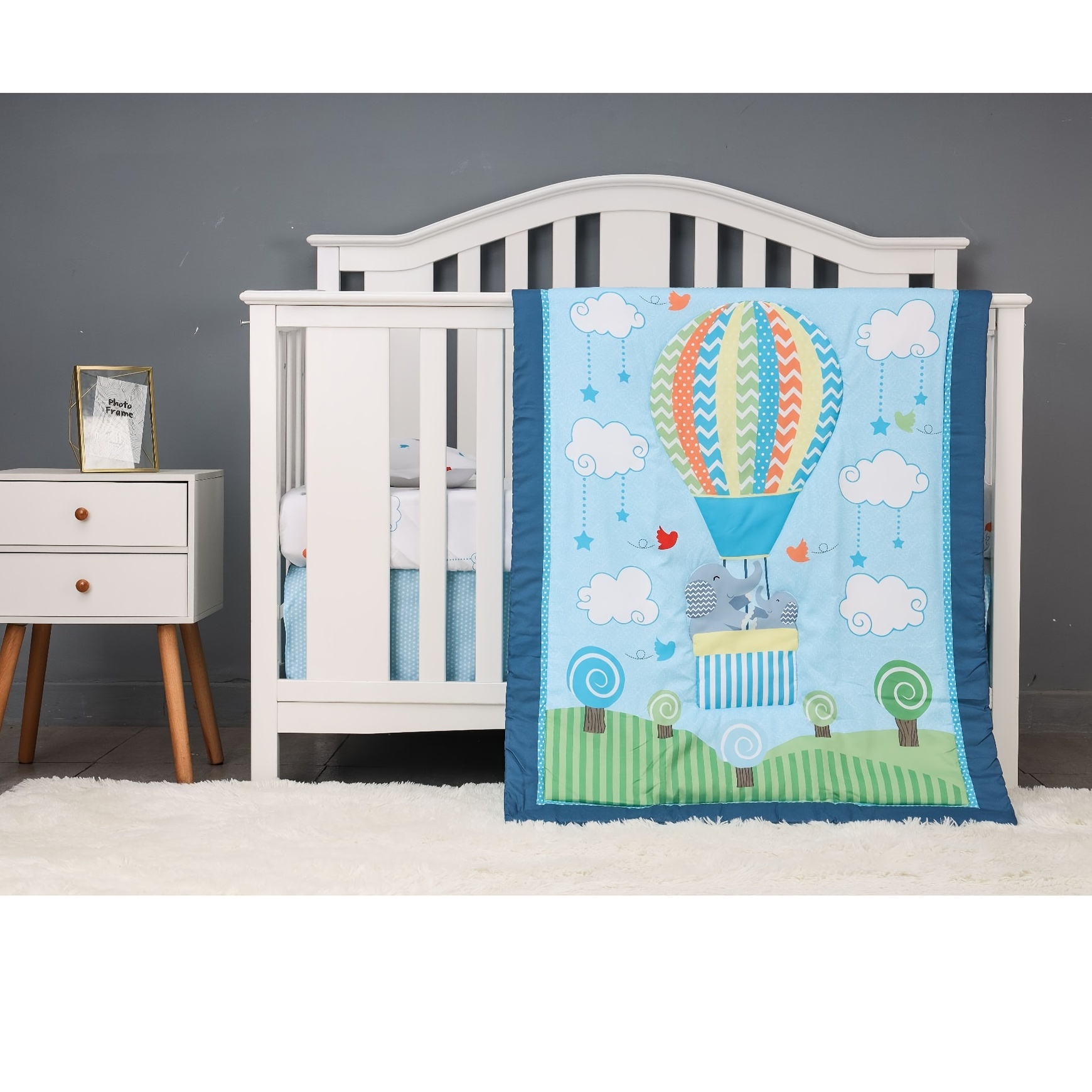 Shop 3pcs Hot Air Balloon Baby Bedding Set Crib Set For Children Nursery Kids