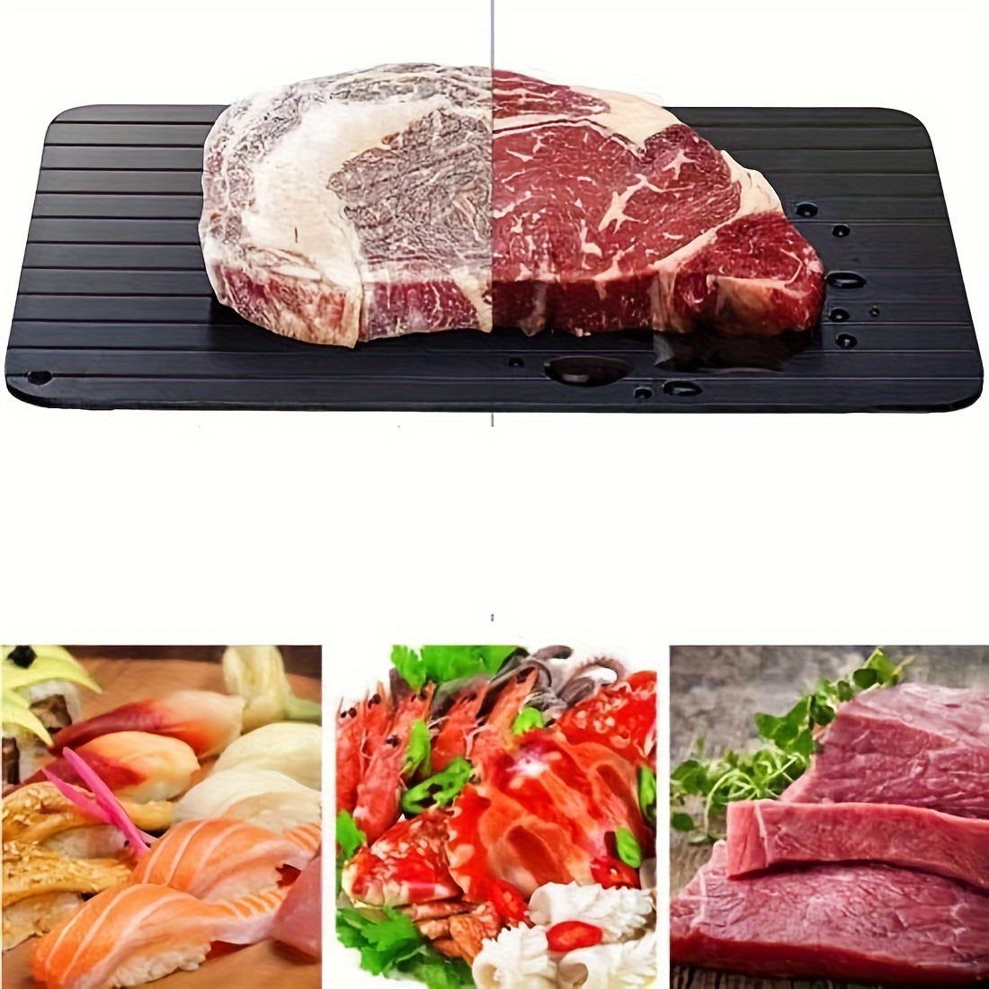 Bandeja De Descongelación Rápida De Aluminio - Para Carne, Pollo, Pescado, Antiadherente Y Fácil De Limpiar, Disponible En Tamaño S Y M