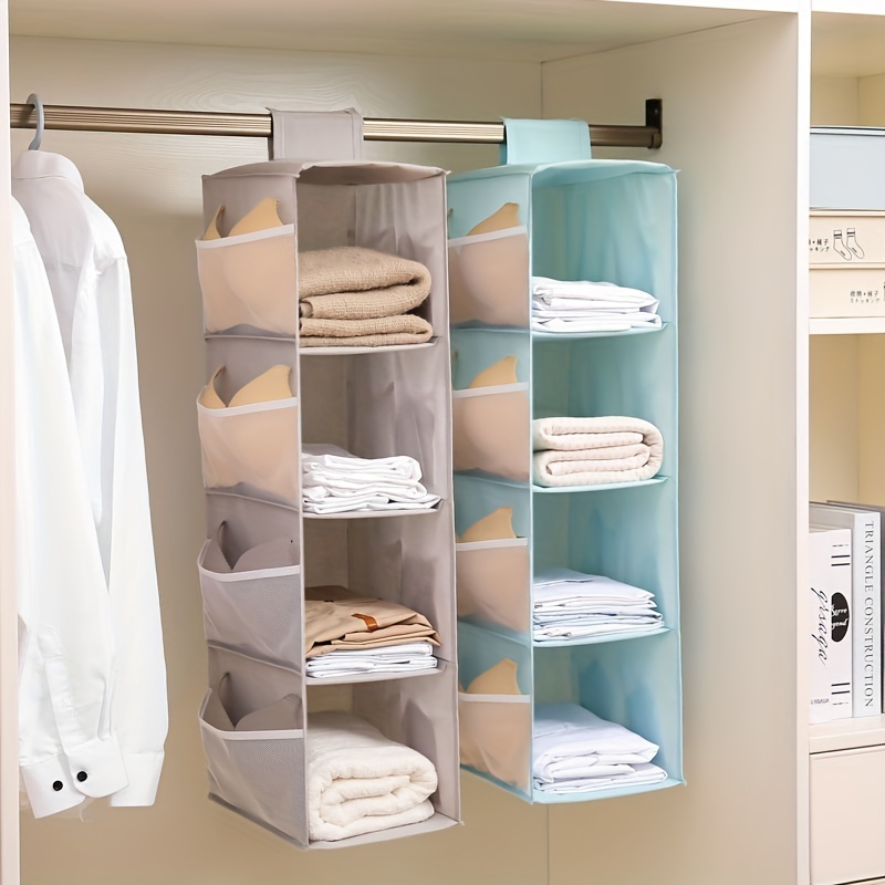 1pc Hanging Wardrobe Shelf Organiser Foldable Dustproof Container