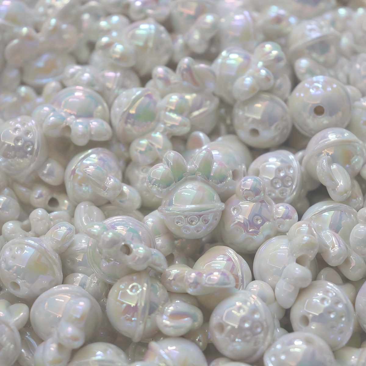 Acrylic Uv Plated Unique Beads Straight Hole Loose Beads - Temu