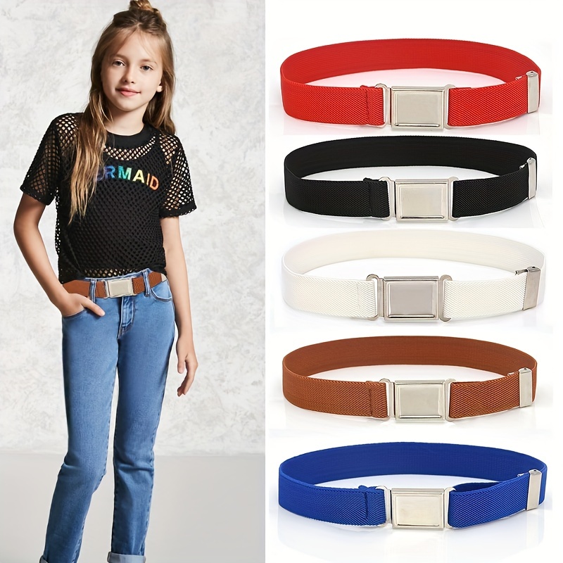 Elastic Belt Solid Color Pants Belt Adjustable Length Belt - Temu