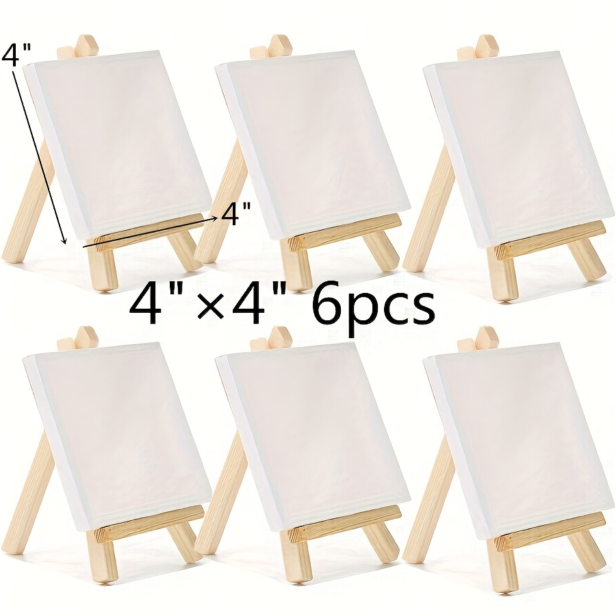 9.4 Inch Stretch Canvas And Wooden Frame, Art Frame Support And Canvas Set,  Desktop Wooden Display Rack And Canvas Panel For Artists, Adults, Mini  Canvas And Small Art Frame Set