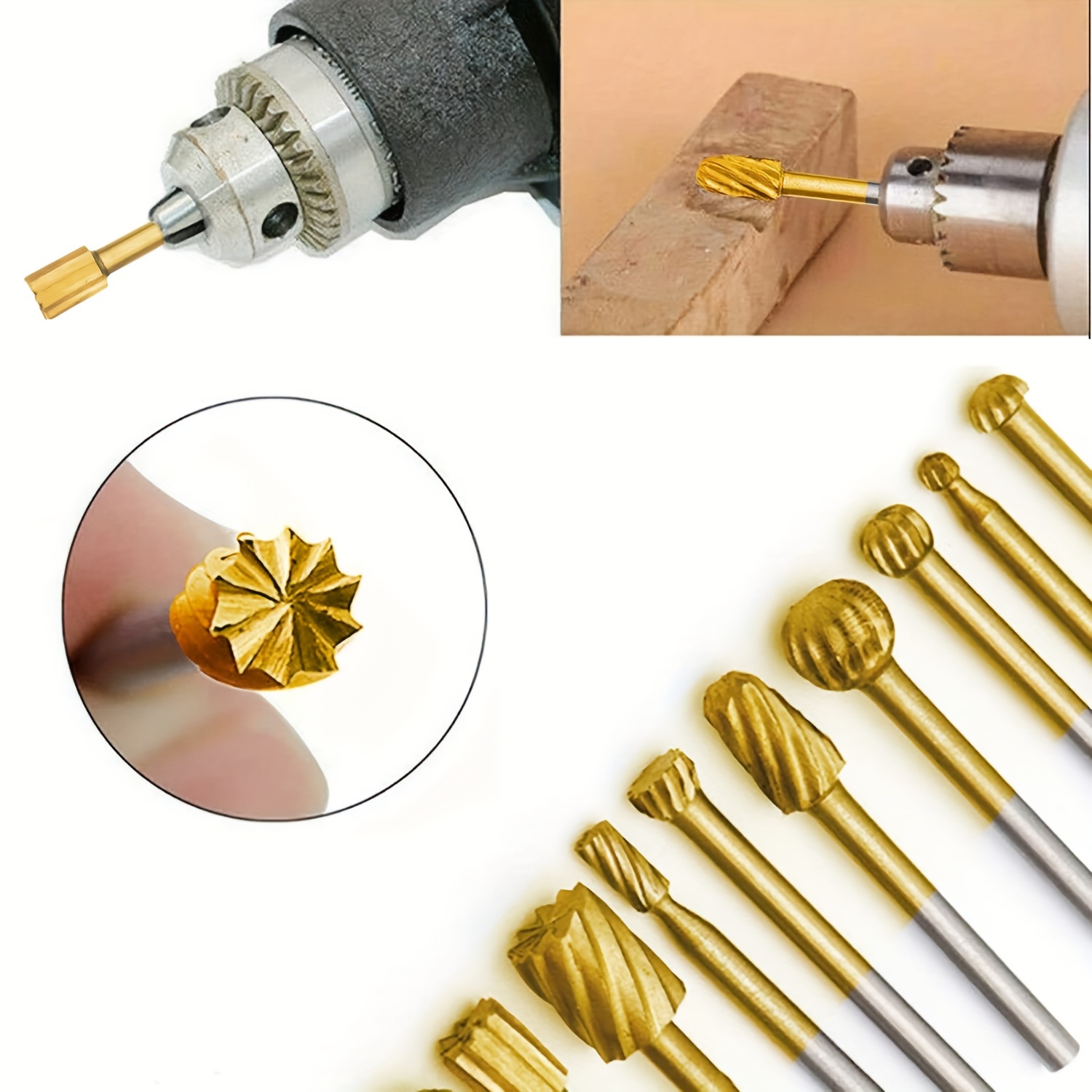 Wood Carving Drill Bits Set For Rotary Tool Wood Carving - Temu