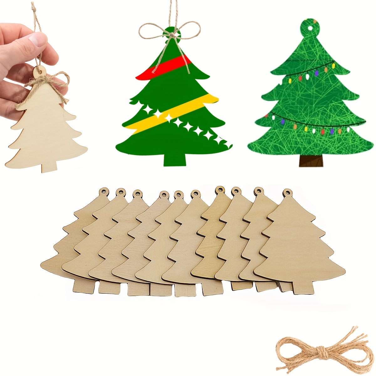 10 Stück Holz weihnachtsbaum Ausgehöhlt Dekorative Hängende - Temu Austria