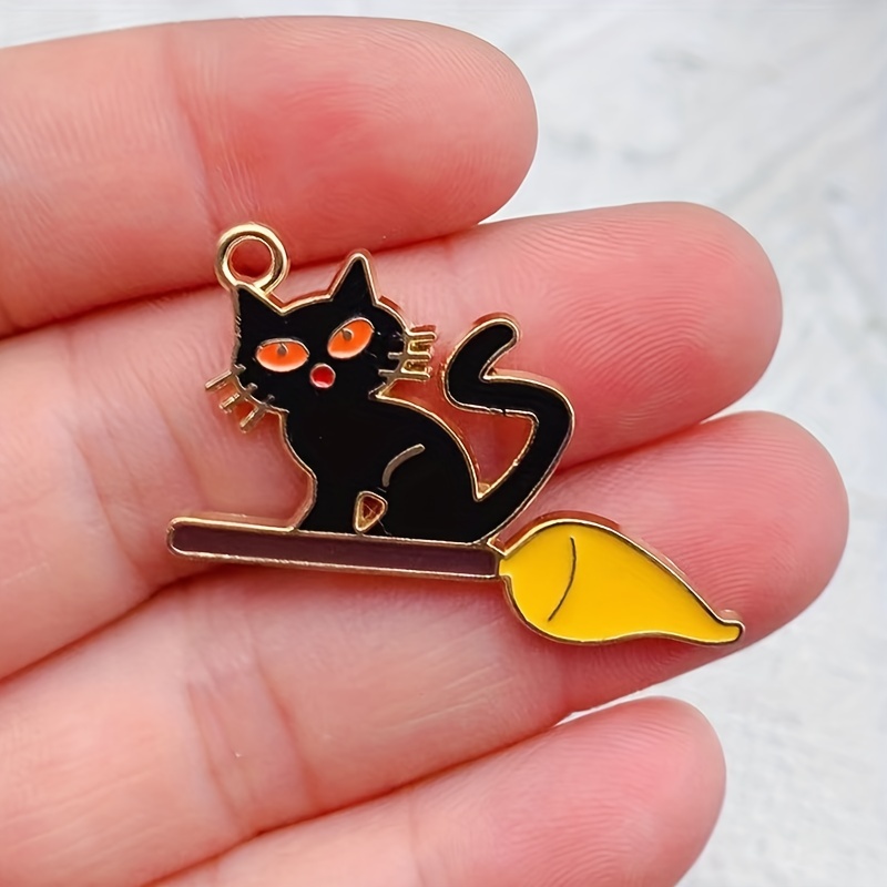 Halloween Charms Jewelry Making, Halloween Black Cat Charm