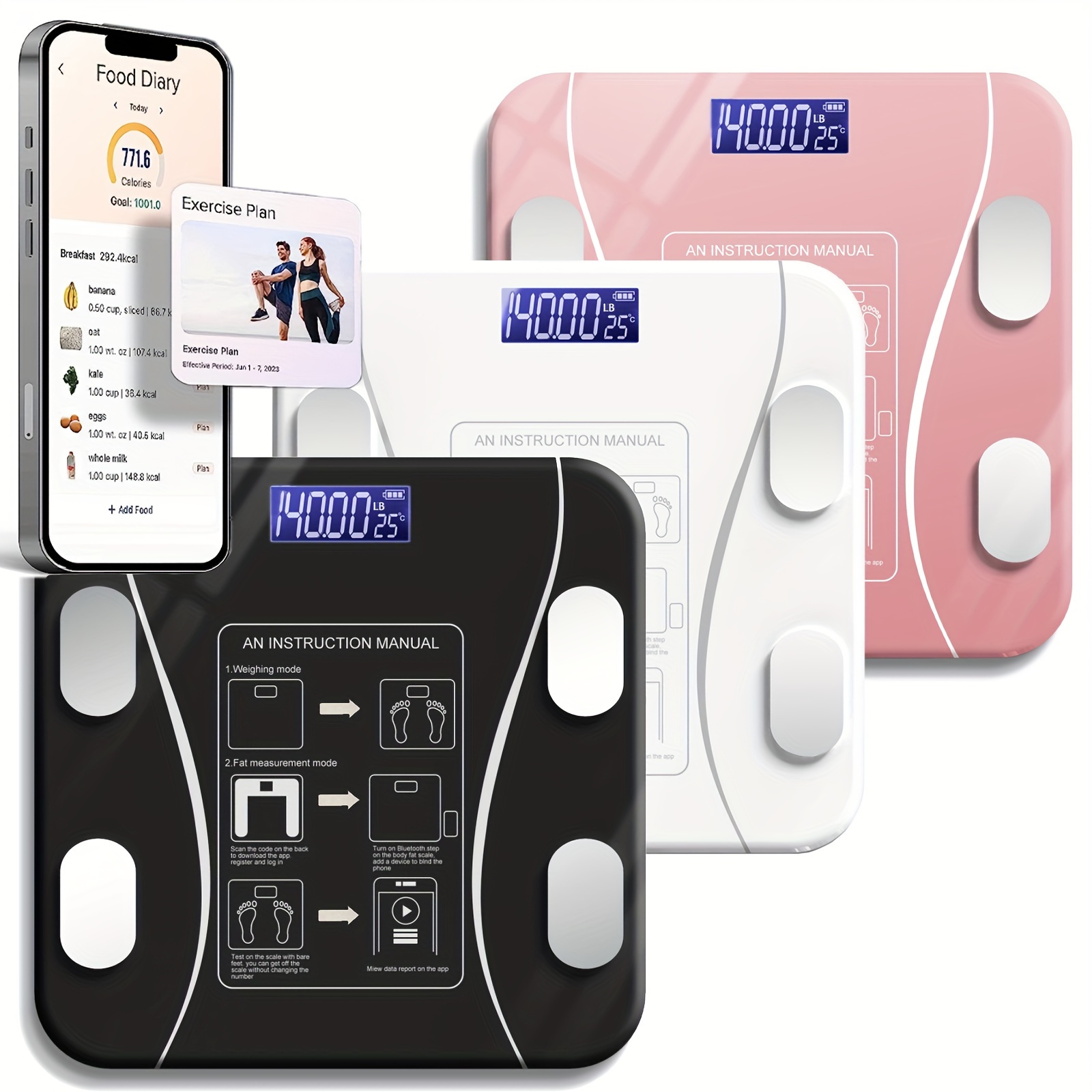 Body Fat Scale, Electronic Smart Weighing Scale, High Precision Digital  Electronic Scales For Body Weight, Modernist Letter Graphic Digital Scale  For Home, Bathroom Tools - Temu