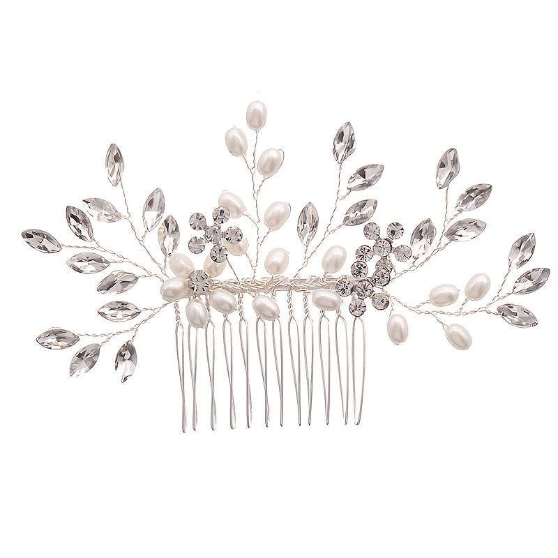 Crystal Flower Bridal Hair Comb Silver Accents Wedding Hair Comb Bridal Comb Hair Comb For Wedding Bridal Hair Piece Hair Accessory