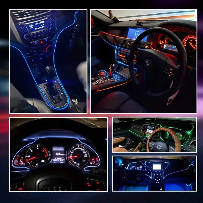 TOPJOWGA Striscia LED per illuminazione interna auto, 5m Striscia LED Auto,  Luci abitacolo Auto Striscia, Luci Abitacolo Auto Led, Auto Ambiente