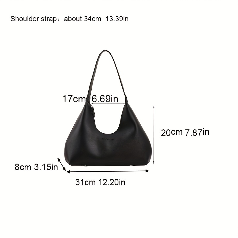 Retro Minimalist Style Women's Underarm Bag, Solid Color Shoulder Bag,  Versatile Zipper Crescent Shaped Handbag - Temu Austria