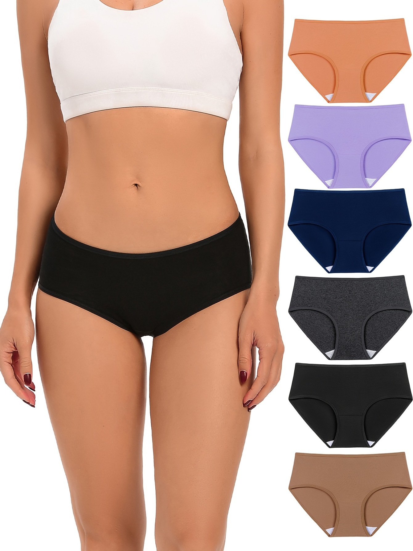 Low Waist Solid Briefs Simple Comfy Sports Panties Women's - Temu