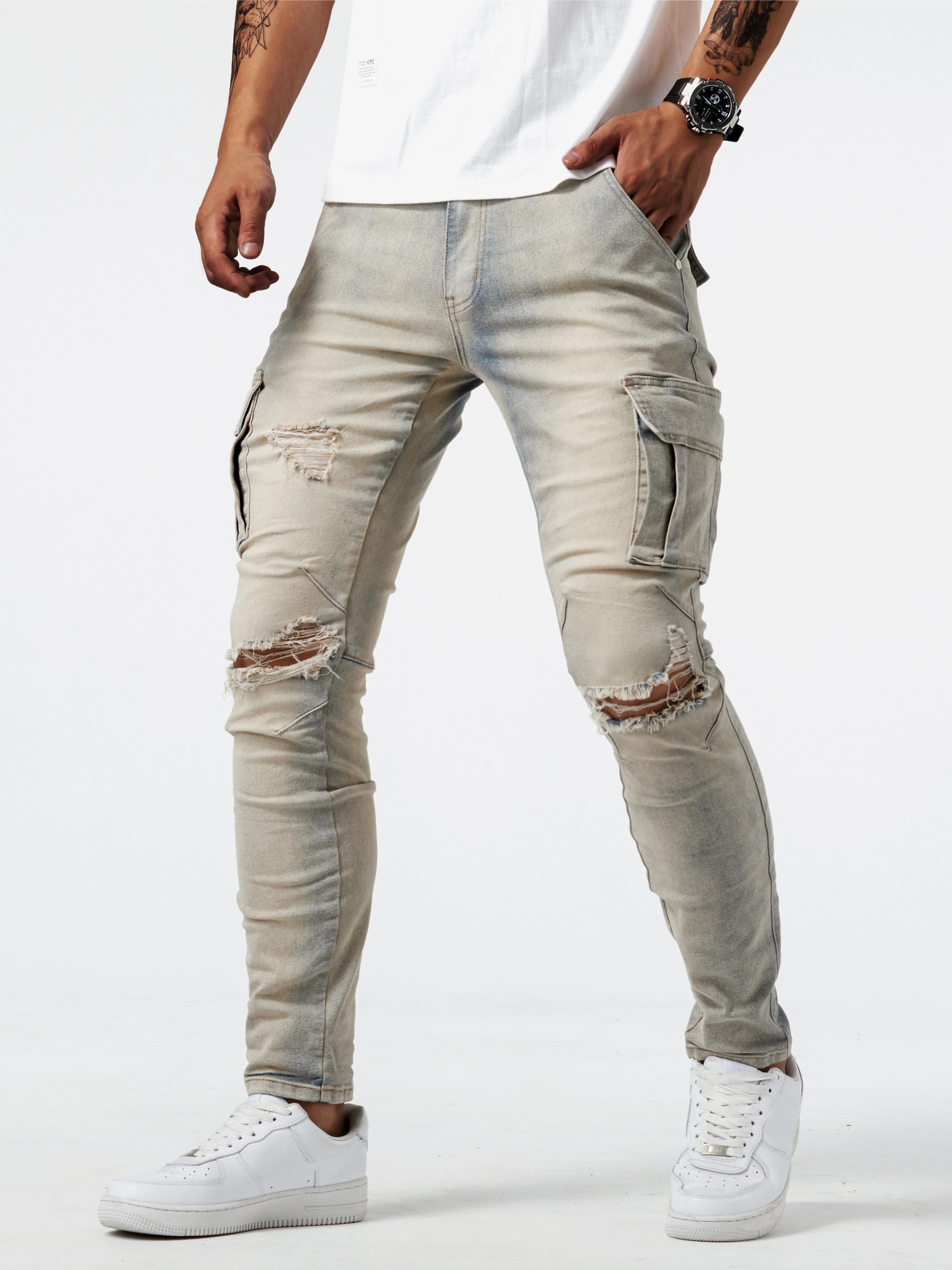 High Jeans Slim Casual Street Pocket - Multi Germany Fit Herren Temu Style