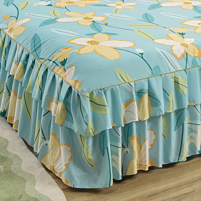 Orange bed skirt top queen