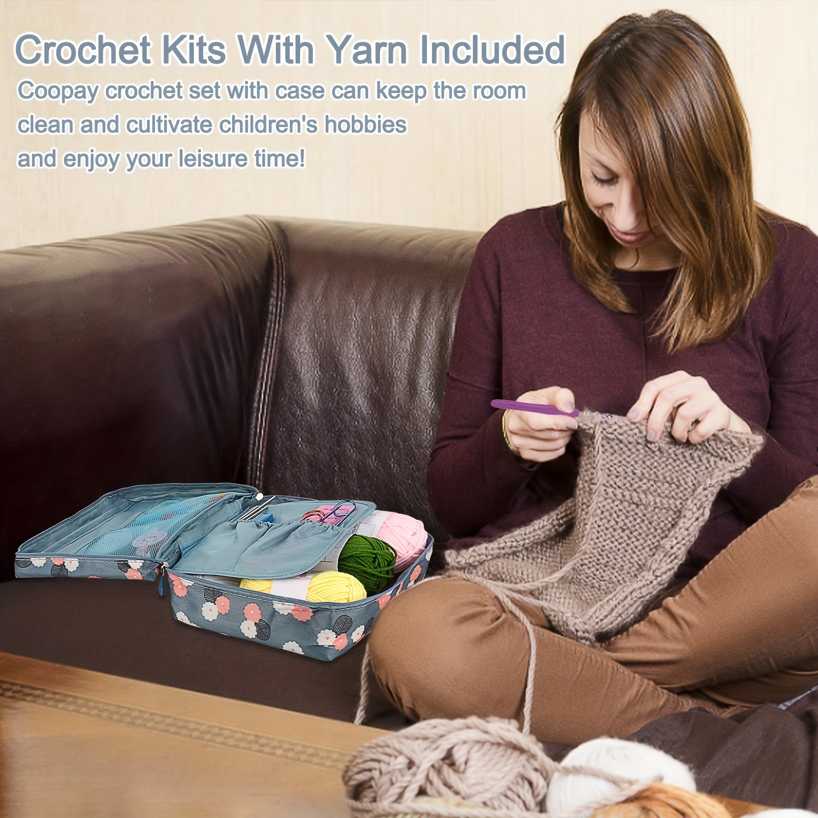  Coopay Crochet Hook Case Large Knitting Needle Case