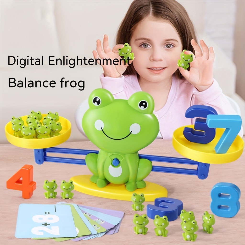Digital Balance Scale Montessori Math Toy Educational Kid Learning Toy Frog Balancing Scale