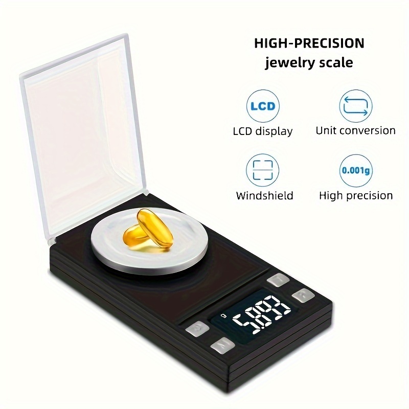 Milligram Scale 50g by 0.001g, Mg Scale USB, Digital Powder Scale, Large  LCD