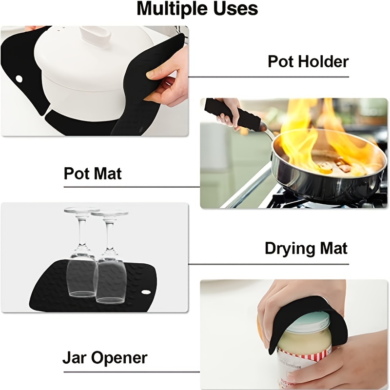 Silicone Pot Holder Trivets - Non Slip Heat Resistant Trivet Silicone Potholder Can Be used for Jar Opener, Spoon Holder, Oven Mitts, Placemats, Pot