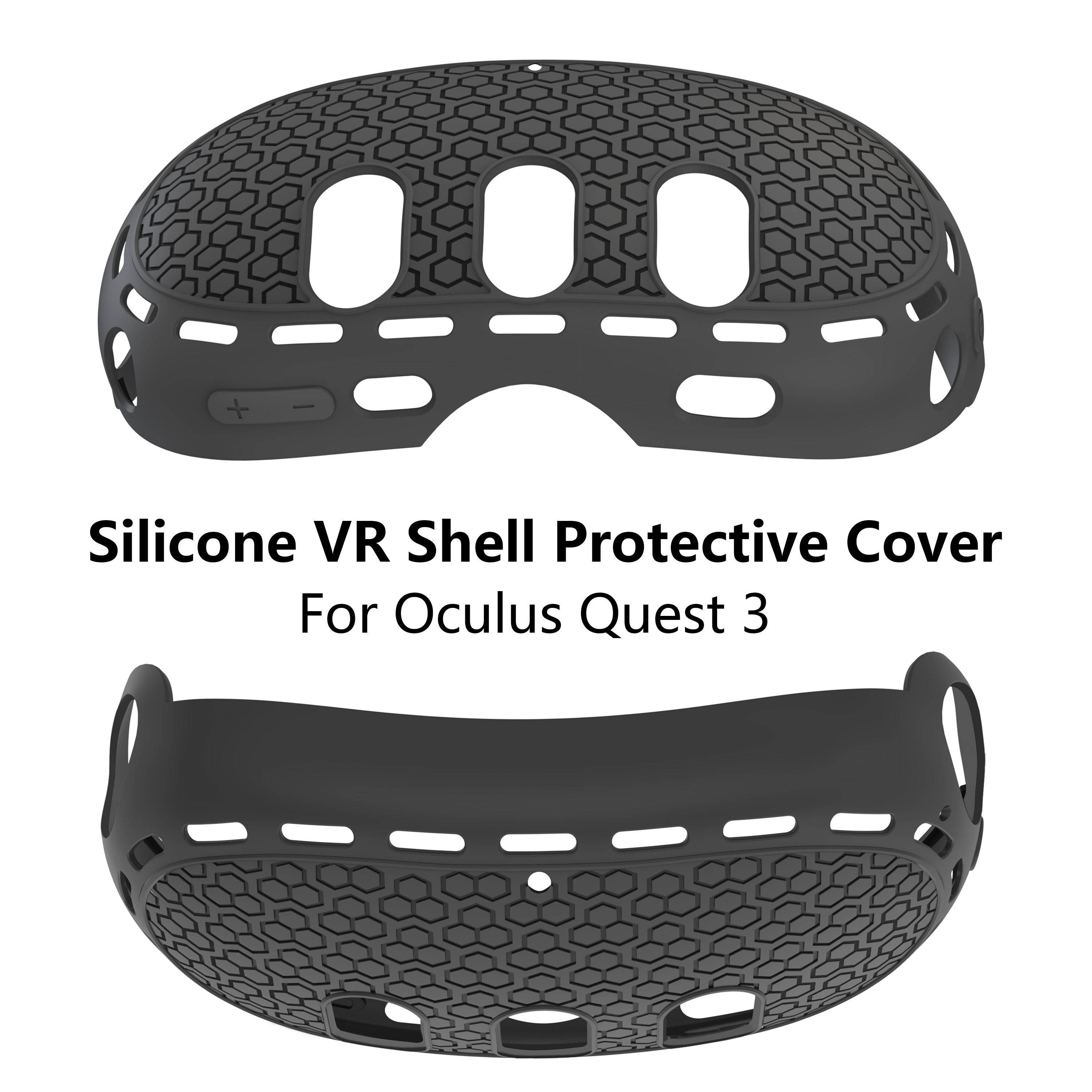 Funda de silicona VR 10 en 1 con accesorios para Meta Quest 3, color negro