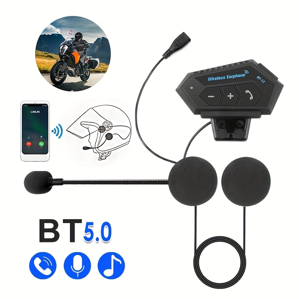 Wireless Bluetooth 5.2 Motorcycle Helmet Headset Headphone Speaker Hands