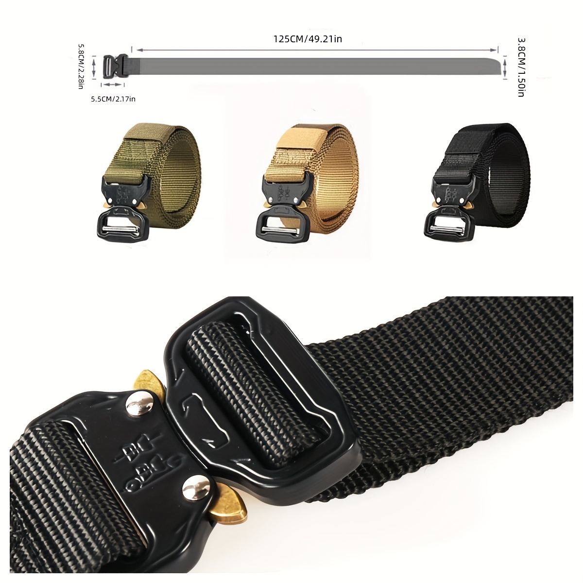 Tactical Belt Casual Men's Belt Outdoor Training Nylon Pants Belt