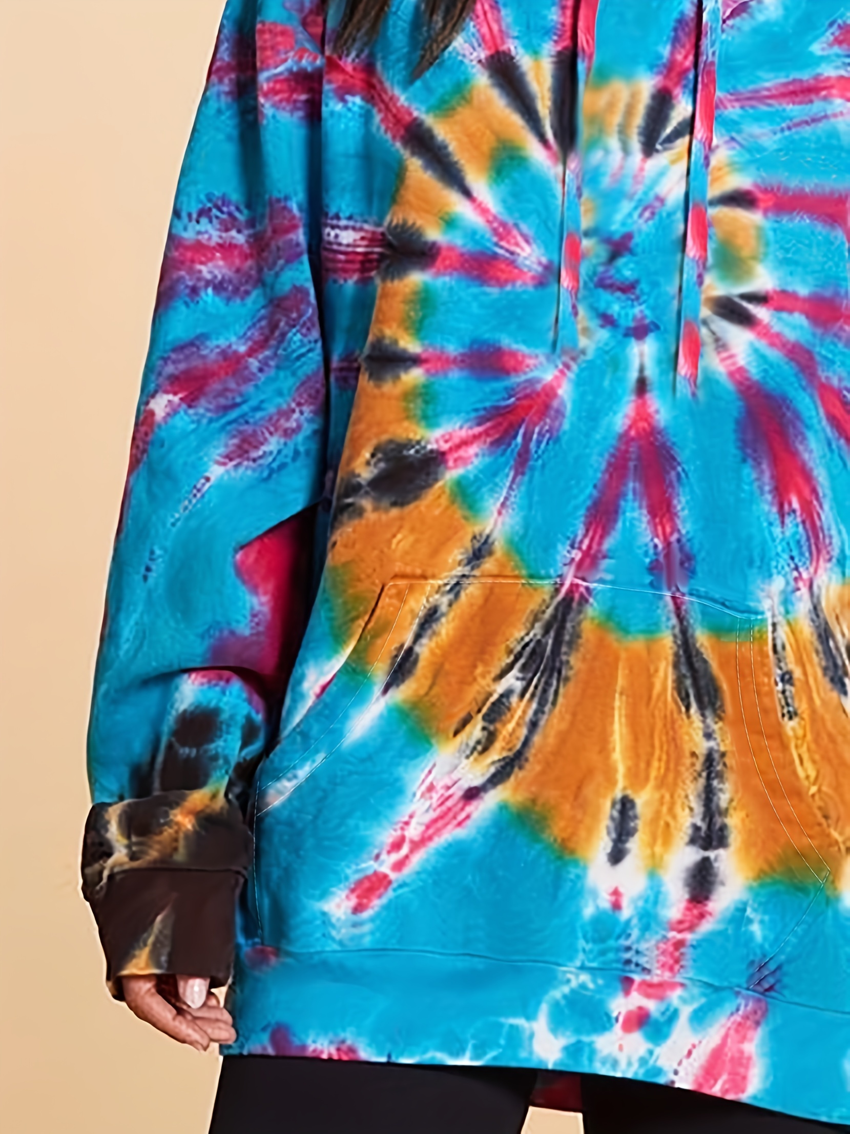 Blue and orange sale tie dye hoodie