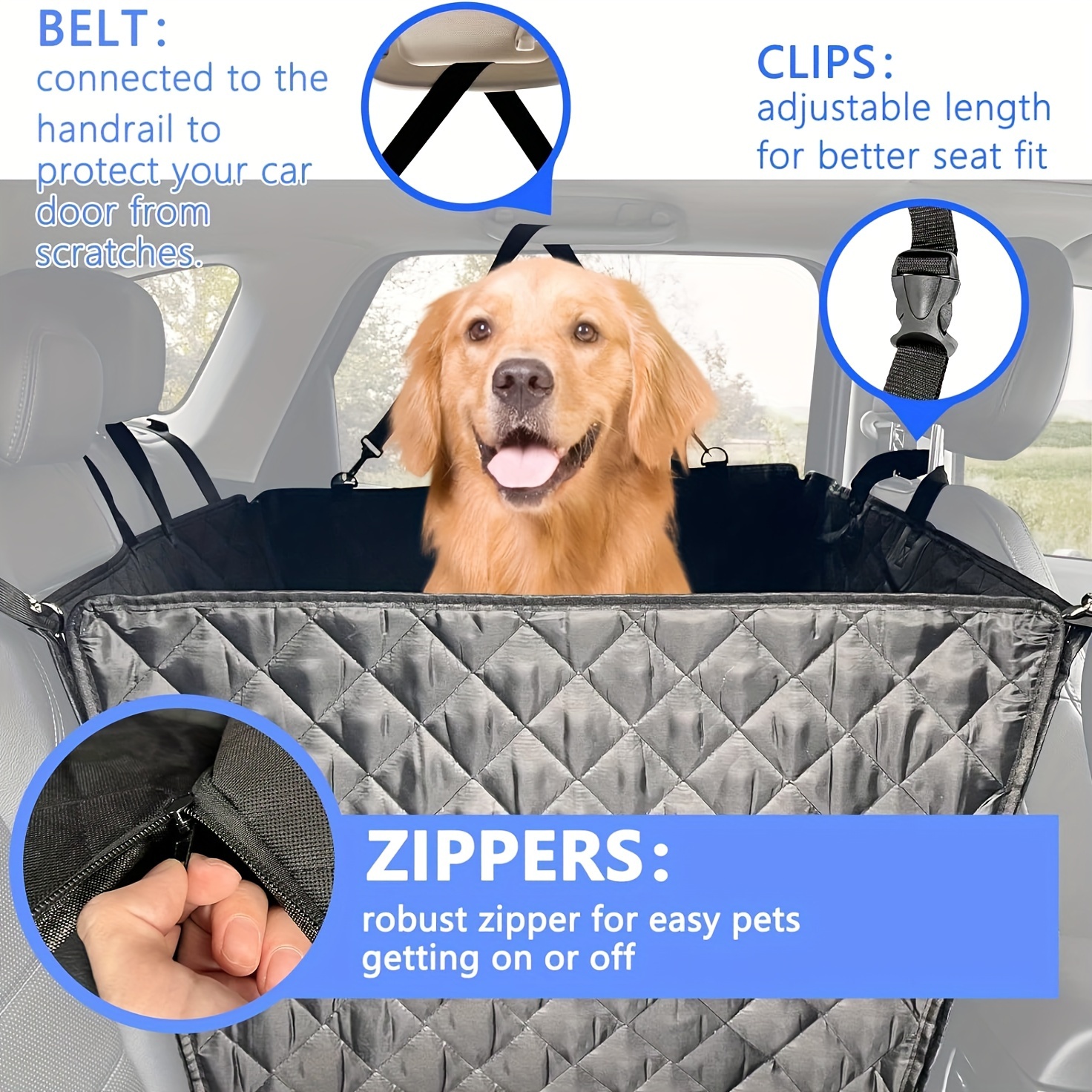 Fabric Dog Car Seat Cover Waterproof Pet Travel Dog Carrier Hammock Car  Rear Back Seat Protector Mat - Temu Austria